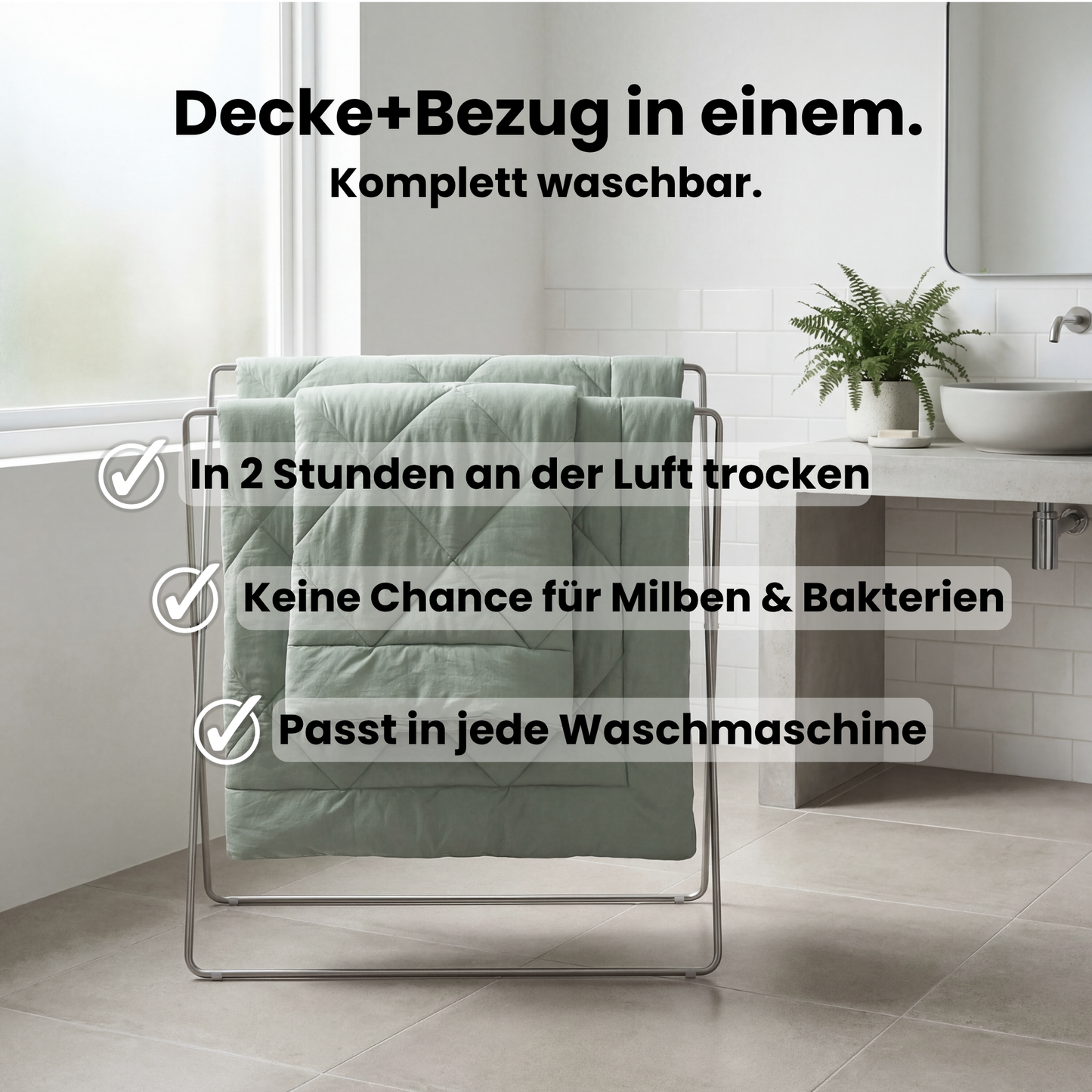 EasySleep® Decke – Die schnelltrocknende 2-in-1 Bettdecke, die Bettwäsche überflüssig macht.