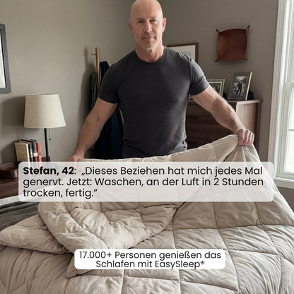 EasySleep® Decke – Die schnelltrocknende 2-in-1 Bettdecke, die Bettwäsche überflüssig macht.