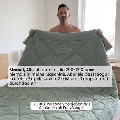 EasySleep® Decke – Die schnelltrocknende 2-in-1 Bettdecke, die Bettwäsche überflüssig macht.