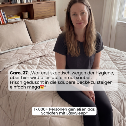EasySleep® Decke – Die schnelltrocknende 2-in-1 Bettdecke, die Bettwäsche überflüssig macht.