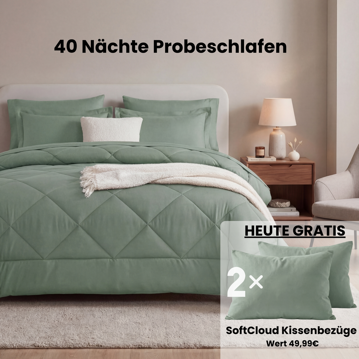 EasySleep® Decke – Die schnelltrocknende 2-in-1 Bettdecke, die Bettwäsche überflüssig macht.