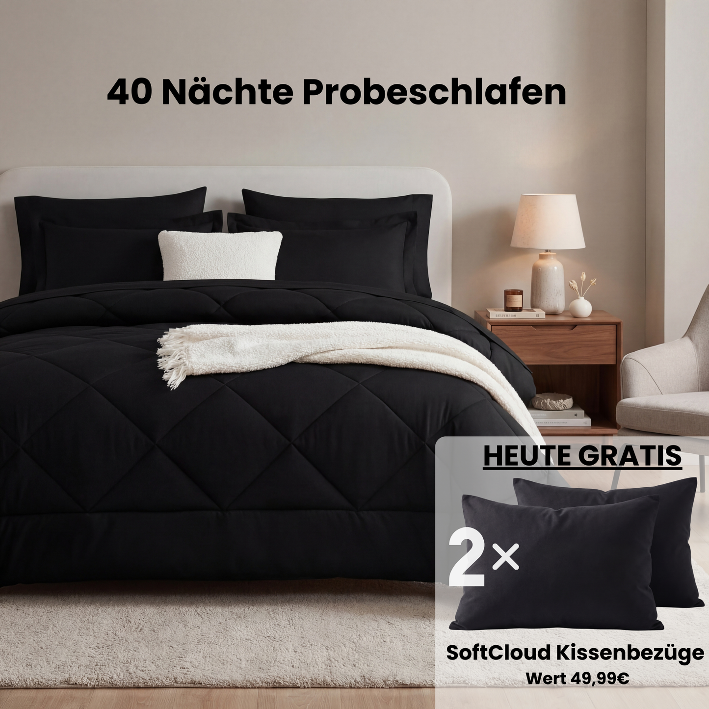 EasySleep® Decke – Die schnelltrocknende 2-in-1 Bettdecke, die Bettwäsche überflüssig macht.