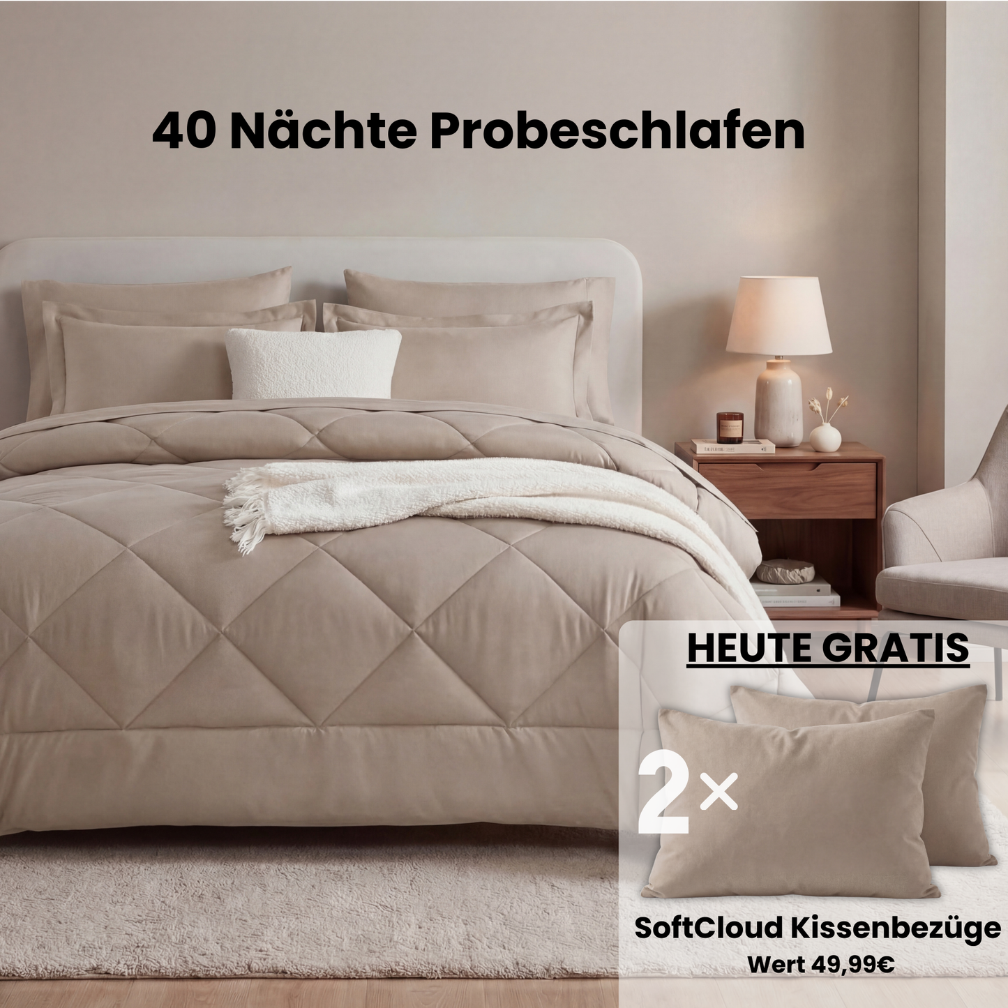 EasySleep® Decke – Die schnelltrocknende 2-in-1 Bettdecke, die Bettwäsche überflüssig macht.