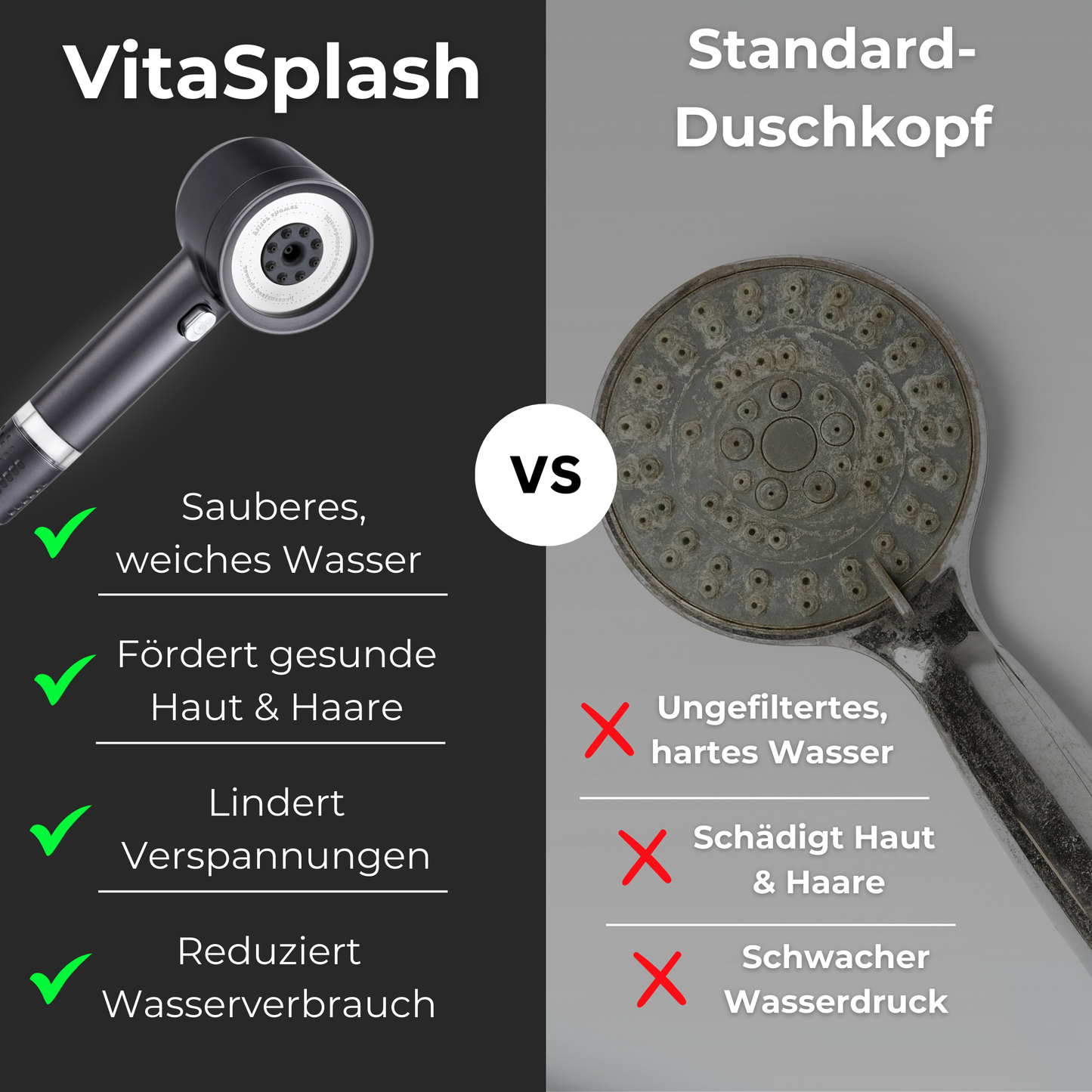 VitaSplash Duschkopf – Belebt und reinigt Haut & Haar